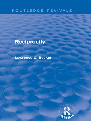 cover image of Reciprocity (Routledge Revivals)